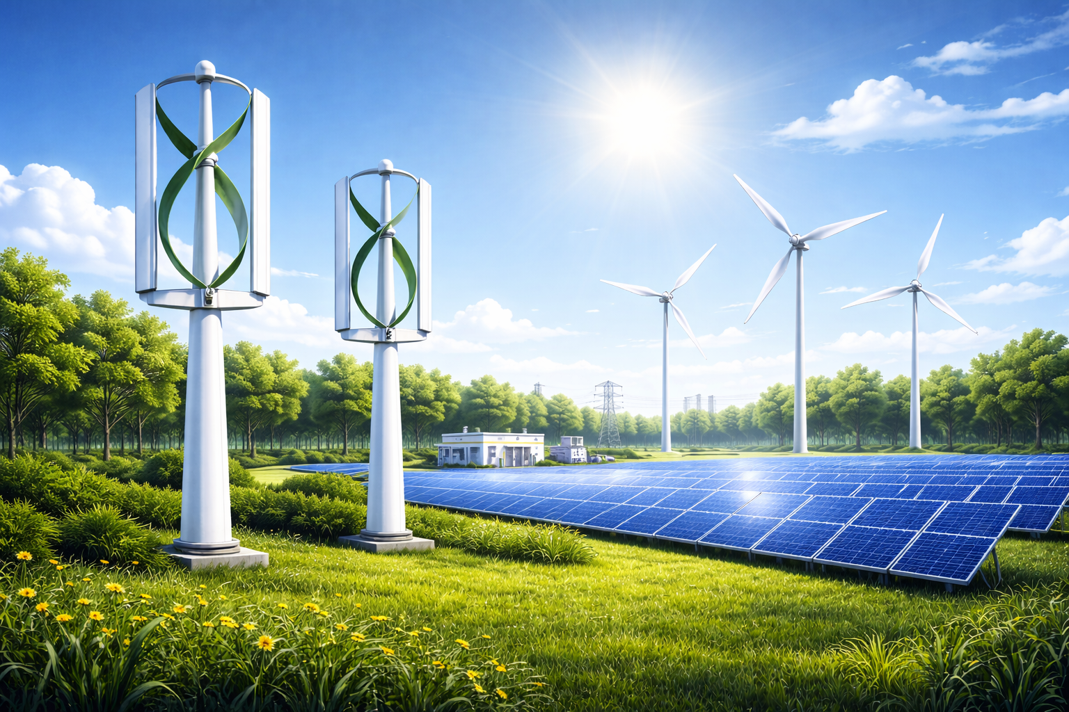 vertical & horizontal wind turbine distribution.